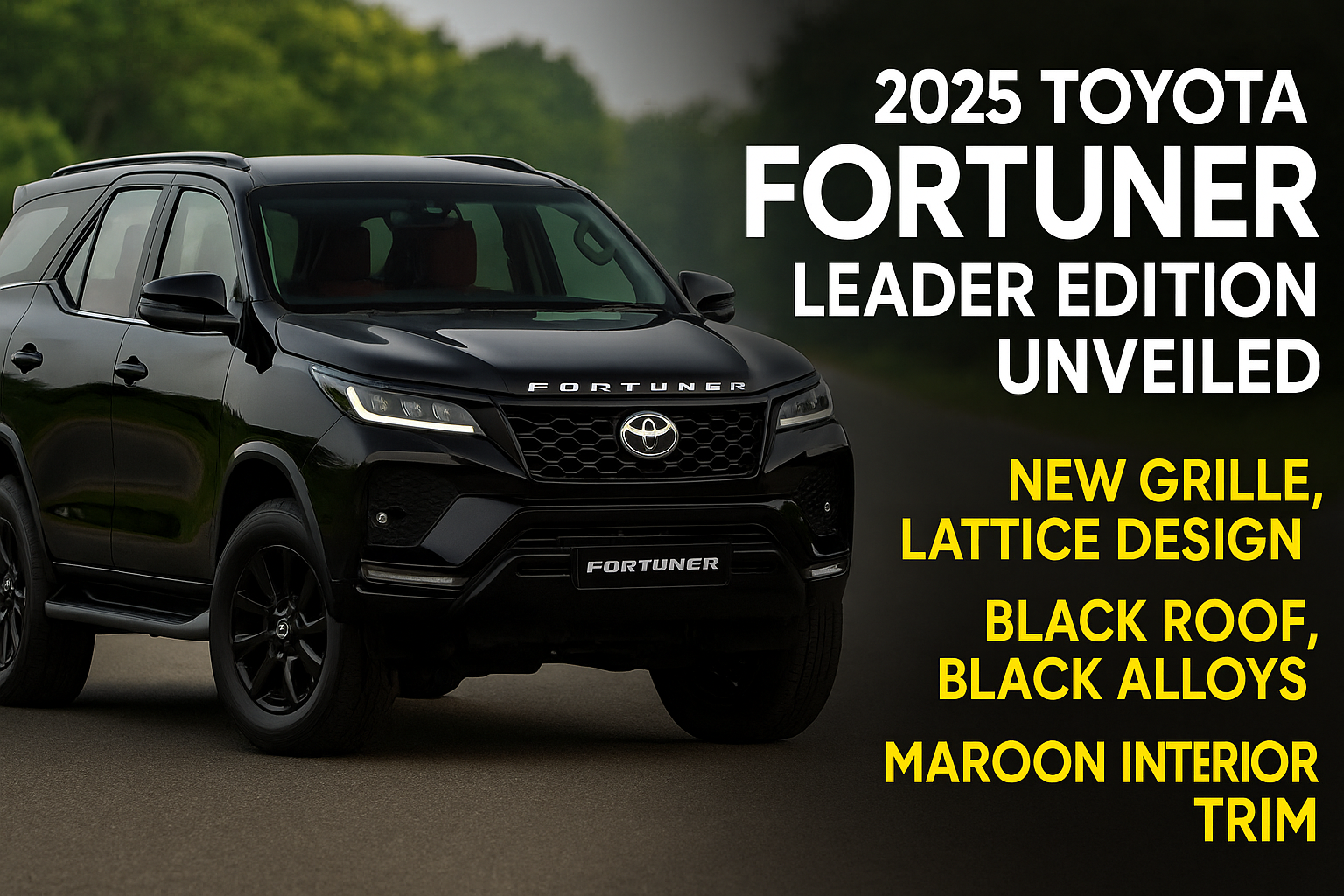 2025 Toyota Fortuner Leader Edition Unveiled: Features, Design, Price and Details