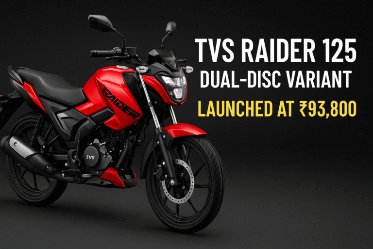 TVS Raider 125 Dual-Disc Variant Launched at ₹93,800 – Full Details, Features & Review